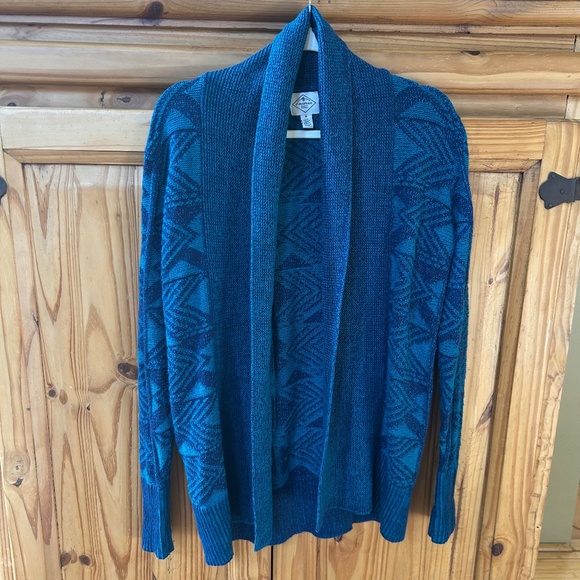 St. John's Bay Sweaters - St. Johns Bay Cardigan Sweater Open Front Textured Turquoise Women's Size Medium